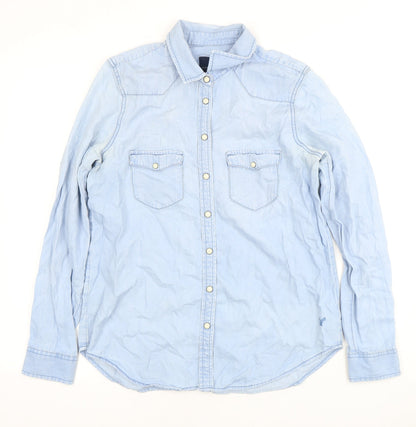 Unisex Adults UK Size S American Eagle Blue Basic Button-Up