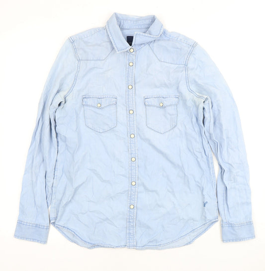 Unisex Adults UK Size S American Eagle Blue Basic Button-Up