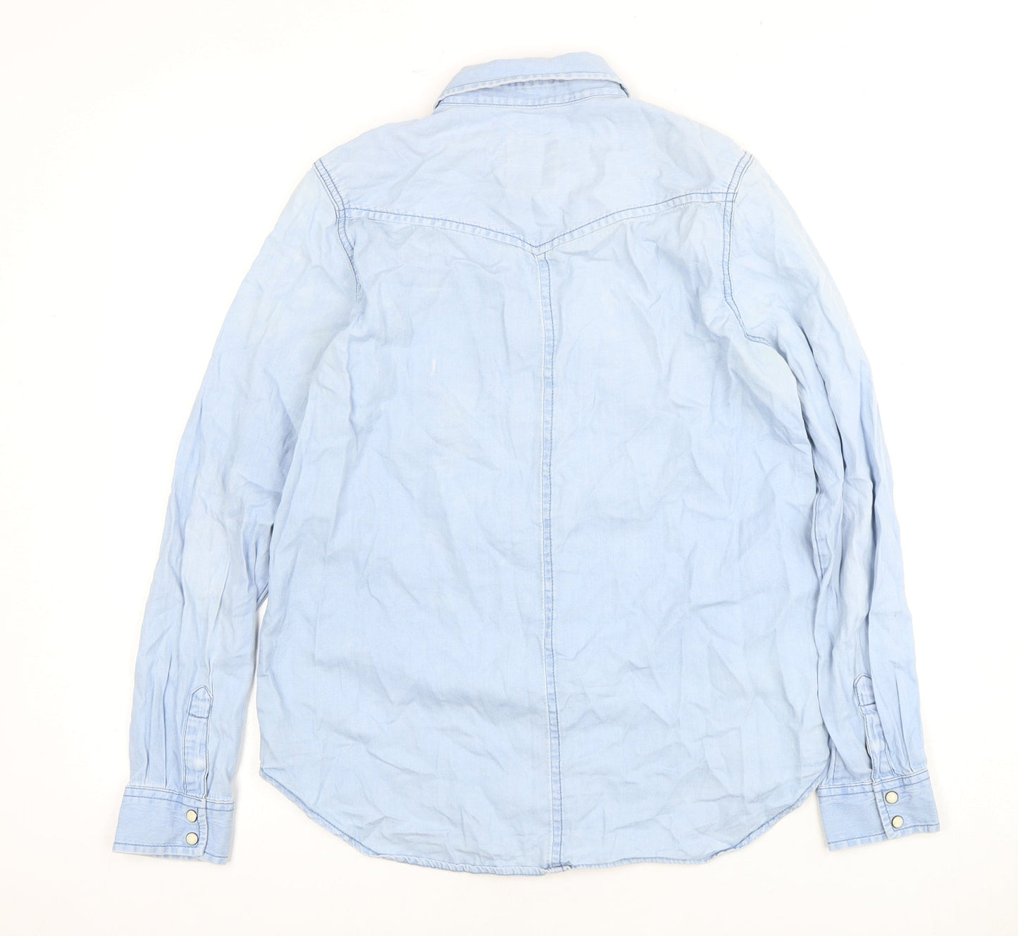 Unisex Adults UK Size S American Eagle Blue Basic Button-Up