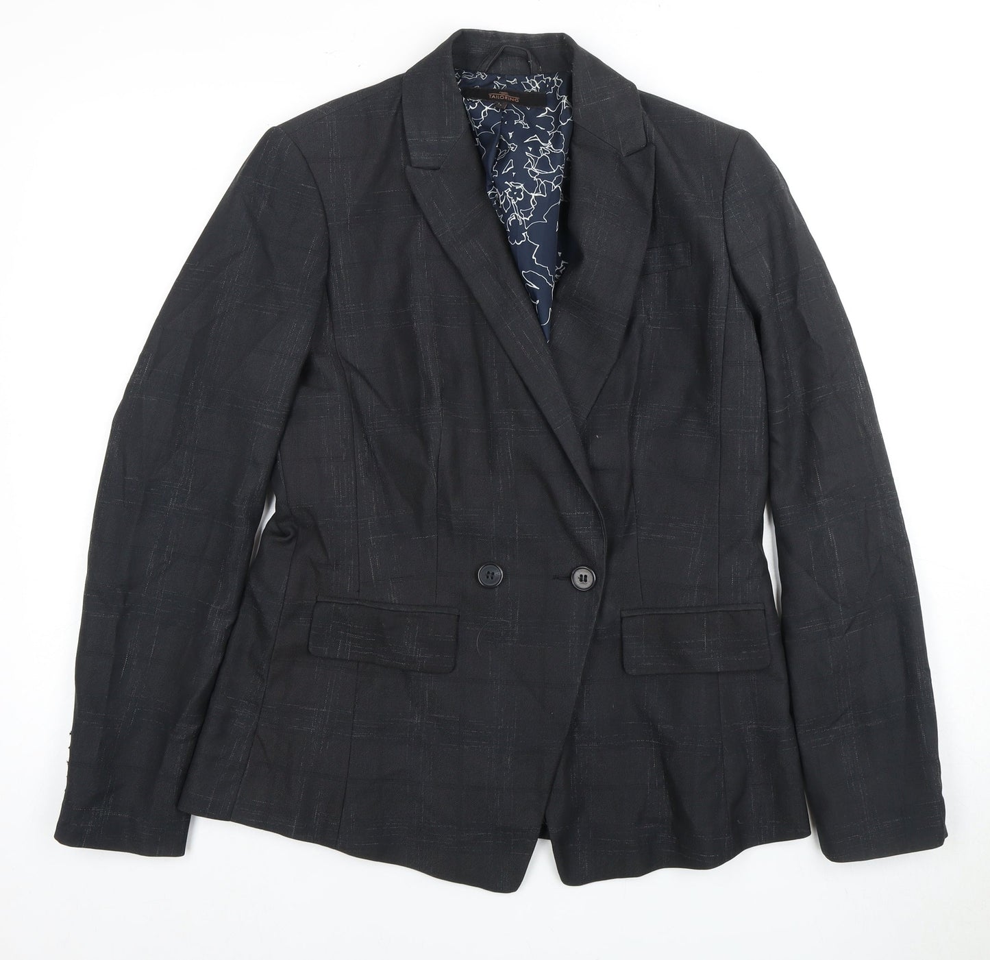 Next Women's Black Double-Breasted Suit Jacket Size 14