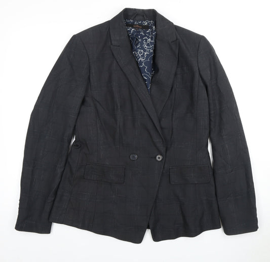 Next Women's Black Double-Breasted Suit Jacket Size 14