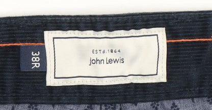 John Lewis Blue 38R Men's Corduroy Trousers