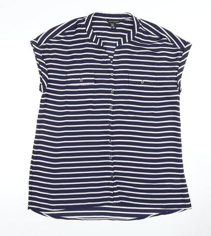 Womens UK Size 14 Mercer & Madison Blue Basic Button-Up