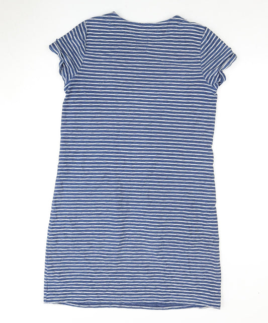 Mantaray Women's Blue Striped Shift Dress - Size 12