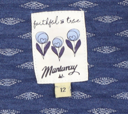 Mantaray Women's Blue Striped Shift Dress - Size 12