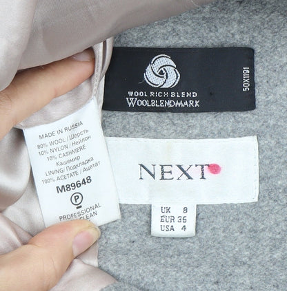 Womens UK Size 8 NEXT Grey Overcoat