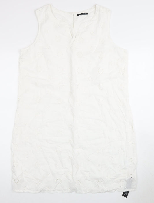 Roman Womens White Sleeveless Dress, Size 16