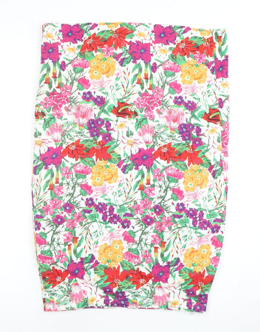 Oasis Women's Multicoloured Floral Pencil Skirt Size 8