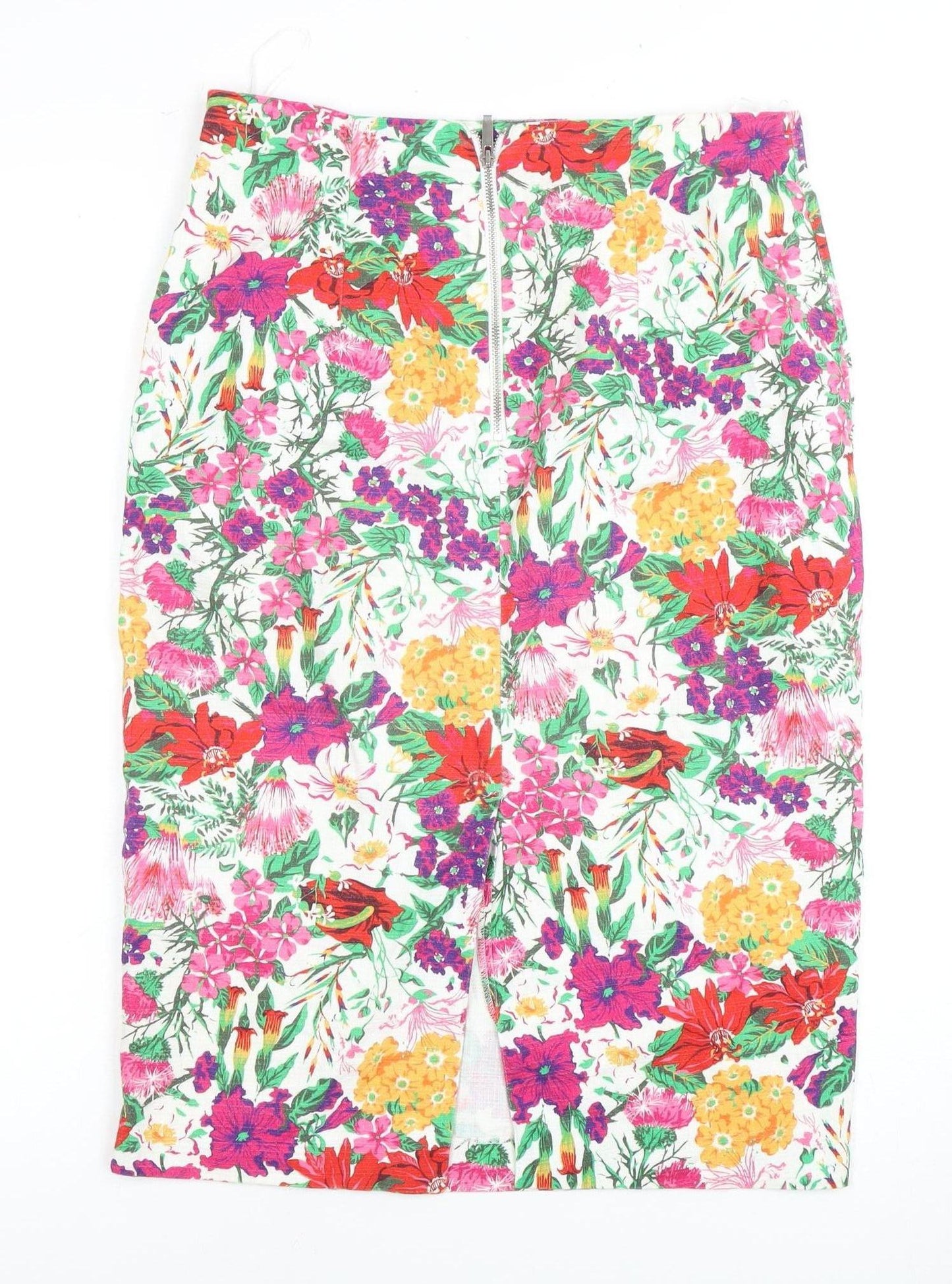 Oasis Women's Multicoloured Floral Pencil Skirt Size 8
