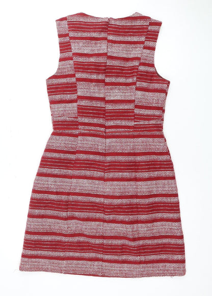 Oasis Women's Red Striped Sheath Dress Size 10