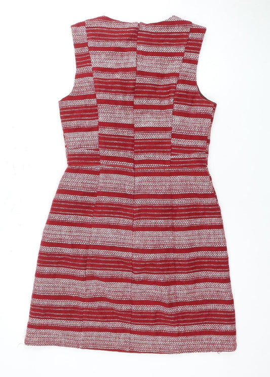 Oasis Women's Red Striped Sheath Dress Size 10