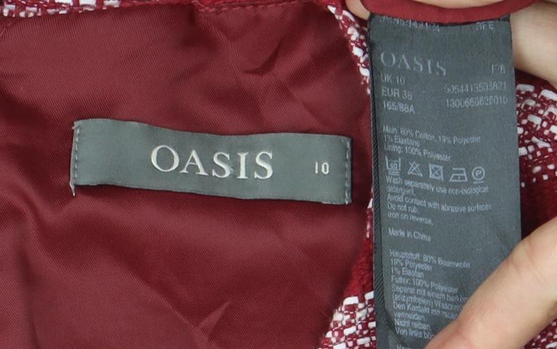 Oasis Women's Red Striped Sheath Dress Size 10