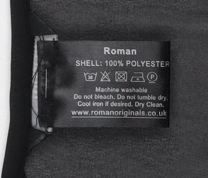 Womens UK Size 12 Roman Black Basic Blouse