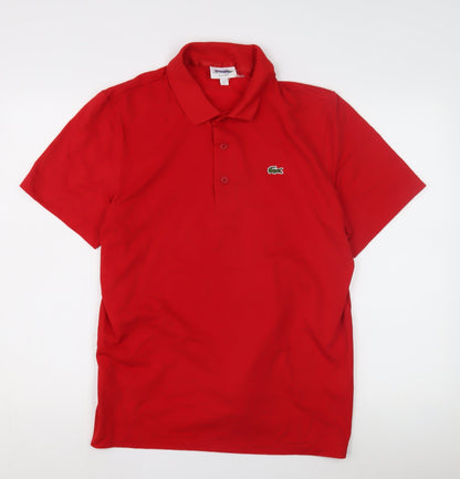 Lacoste Men's Red Polo Shirt, Size S, Regular Fit