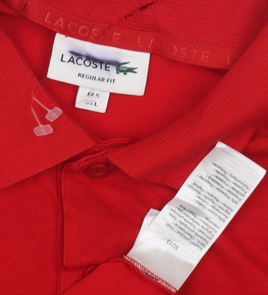Lacoste Men's Red Polo Shirt, Size S, Regular Fit