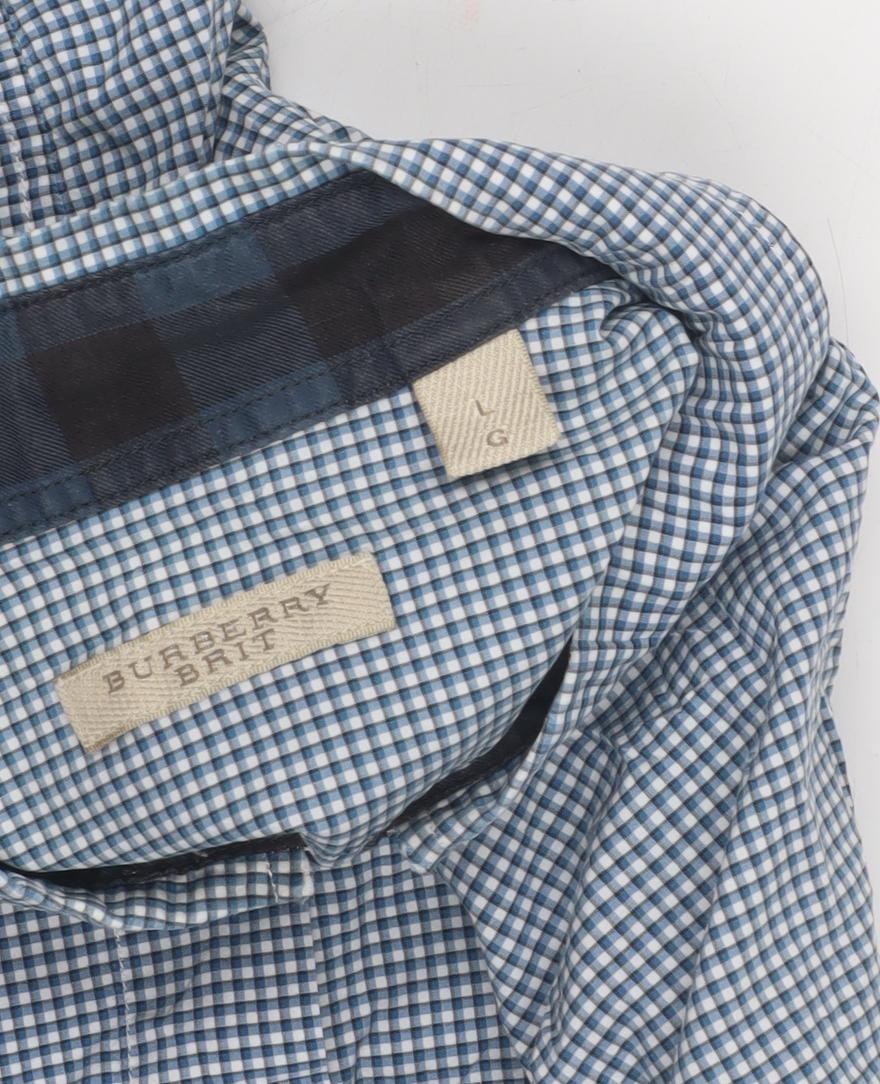 Burberry Brit Men's Blue Check Shirt, Size L, Button-Up