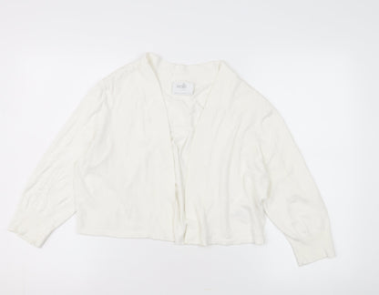 Womens UK Size M Wallis White Cardigan Jumper