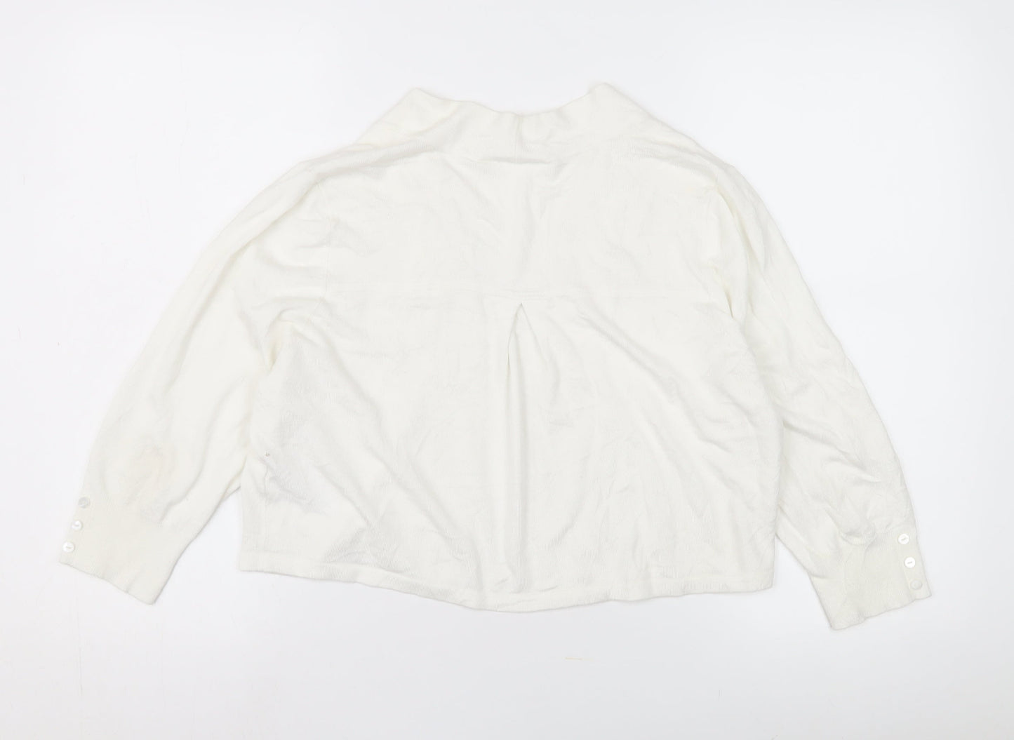 Womens UK Size M Wallis White Cardigan Jumper