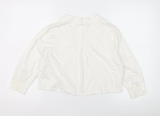 Womens UK Size M Wallis White Cardigan Jumper