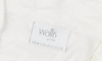 Womens UK Size M Wallis White Cardigan Jumper