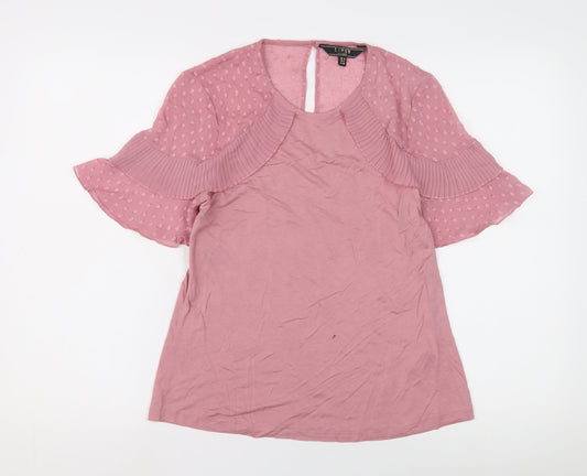 Womens UK Size 10 Lipsy Pink Basic Blouse