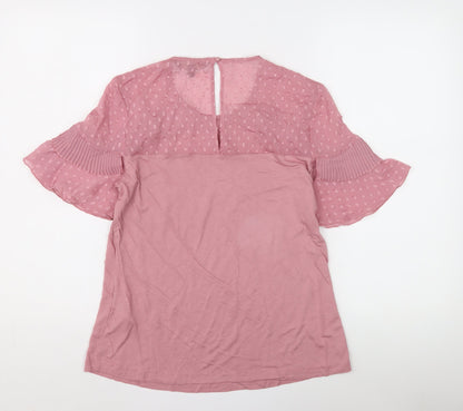 Womens UK Size 10 Lipsy Pink Basic Blouse