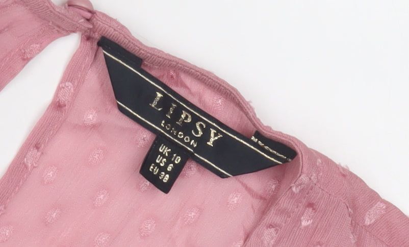 Womens UK Size 10 Lipsy Pink Basic Blouse