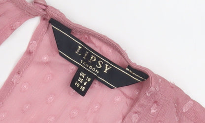 Womens UK Size 10 Lipsy Pink Basic Blouse