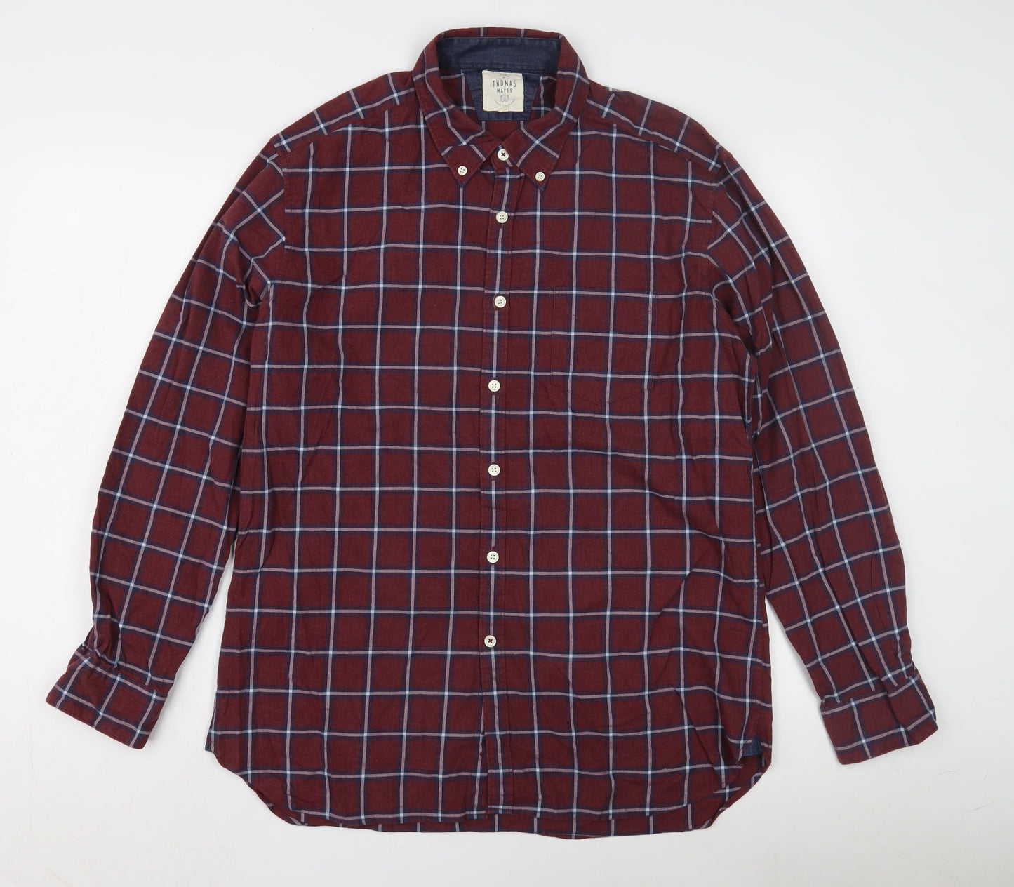 Thomas Mayes Men's Red Check Long Sleeve Shirt L