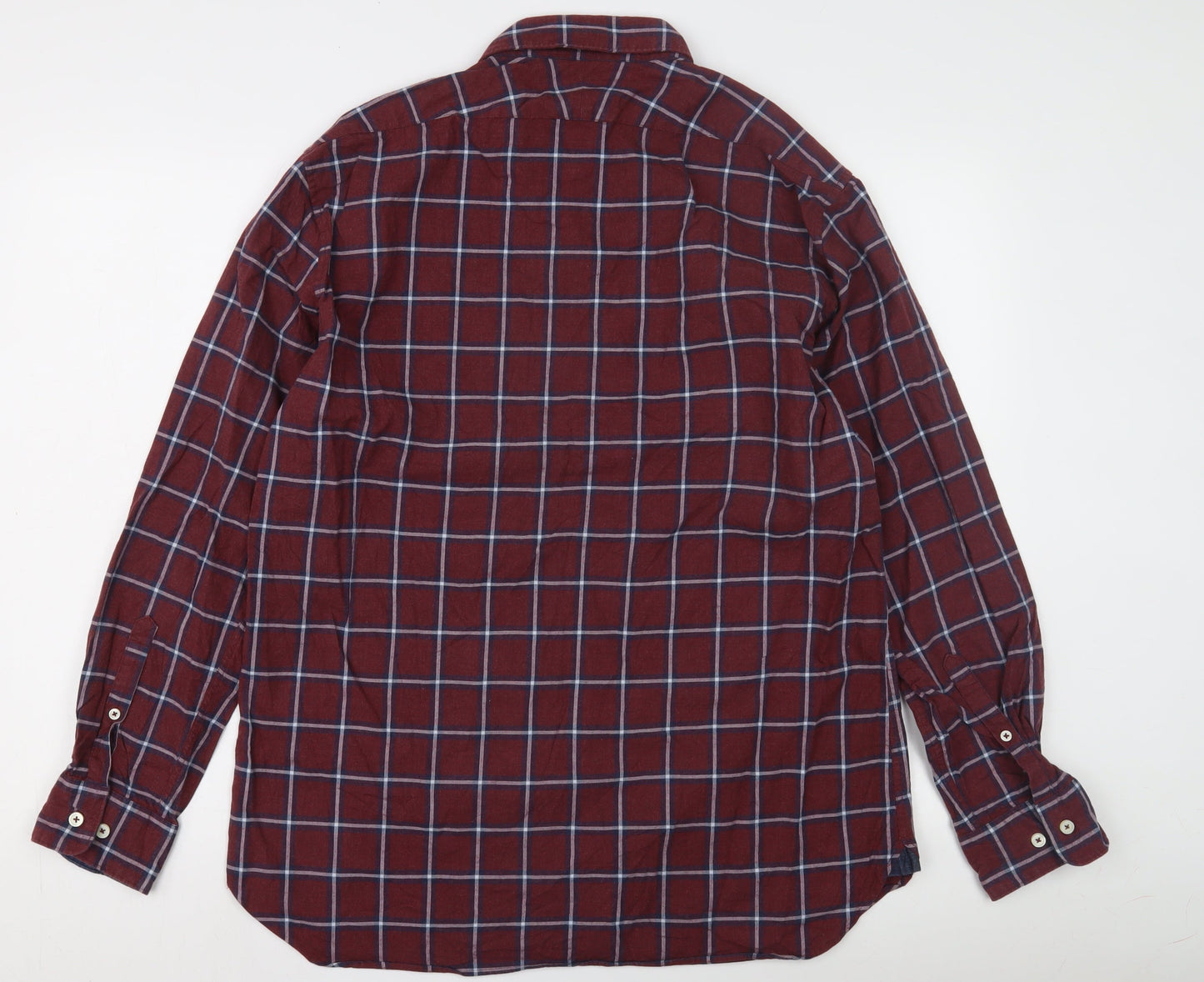 Thomas Mayes Men's Red Check Long Sleeve Shirt L