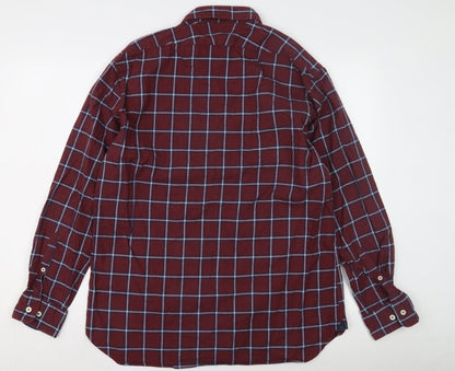 Thomas Mayes Men's Red Check Long Sleeve Shirt L