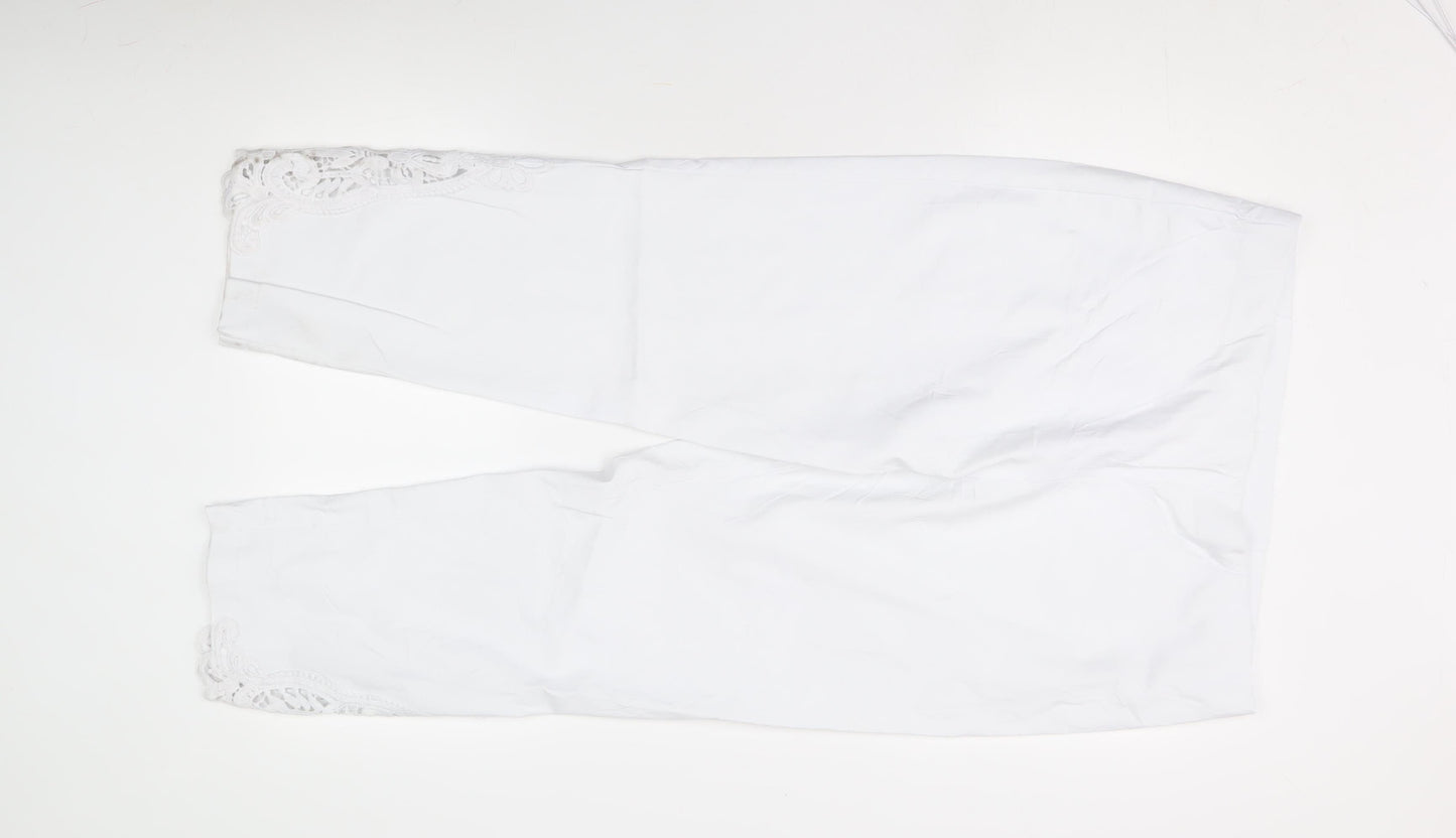 Womens UK Size 20 Roman Regular Fit  White Trousers