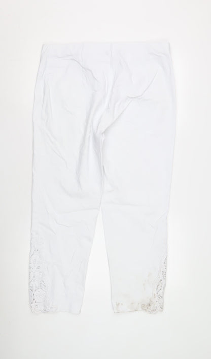 Womens UK Size 20 Roman Regular Fit  White Trousers