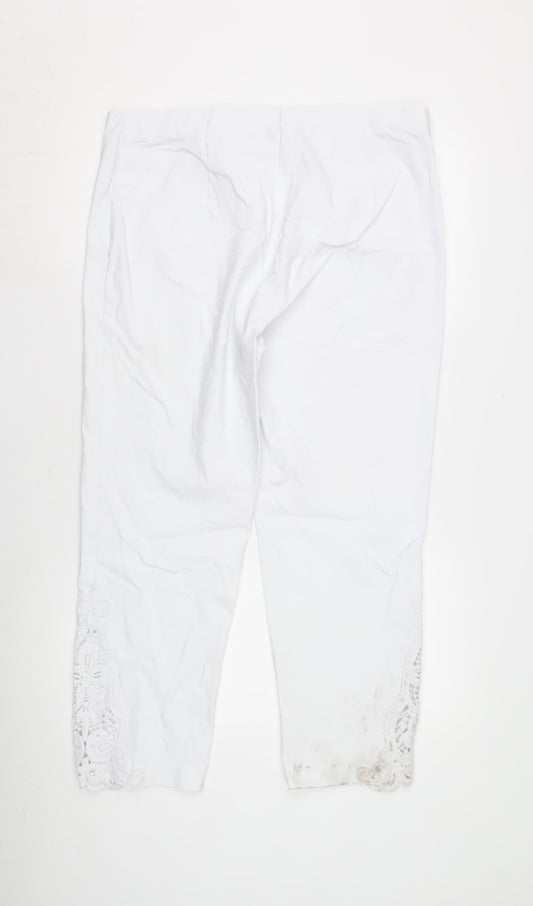 Womens UK Size 20 Roman Regular Fit  White Trousers