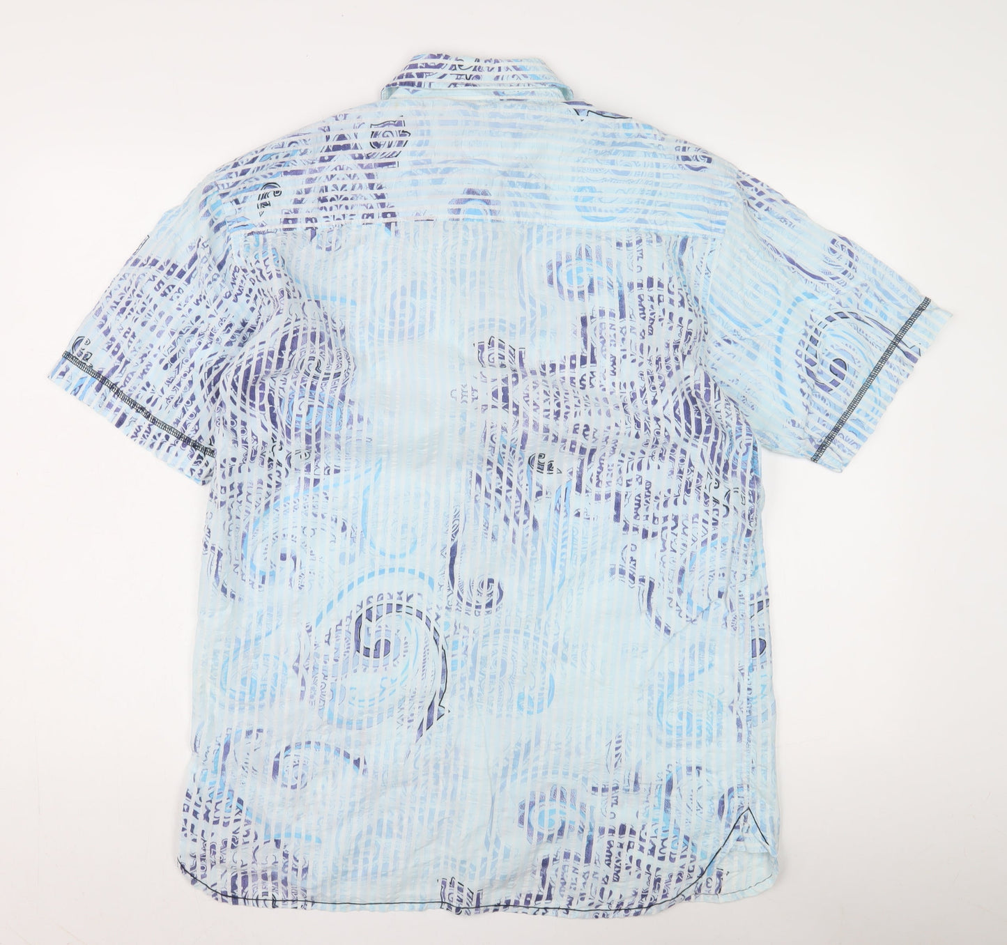 Tom Tailor Men's Blue Graphic Print Button-Up Shirt