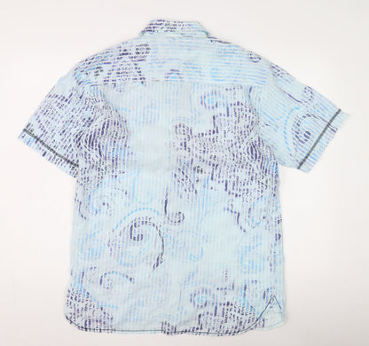 Tom Tailor Men's Blue Graphic Print Button-Up Shirt