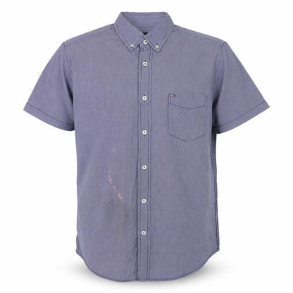 Tommy Hilfiger Men's Blue Striped Button-Up Shirt L