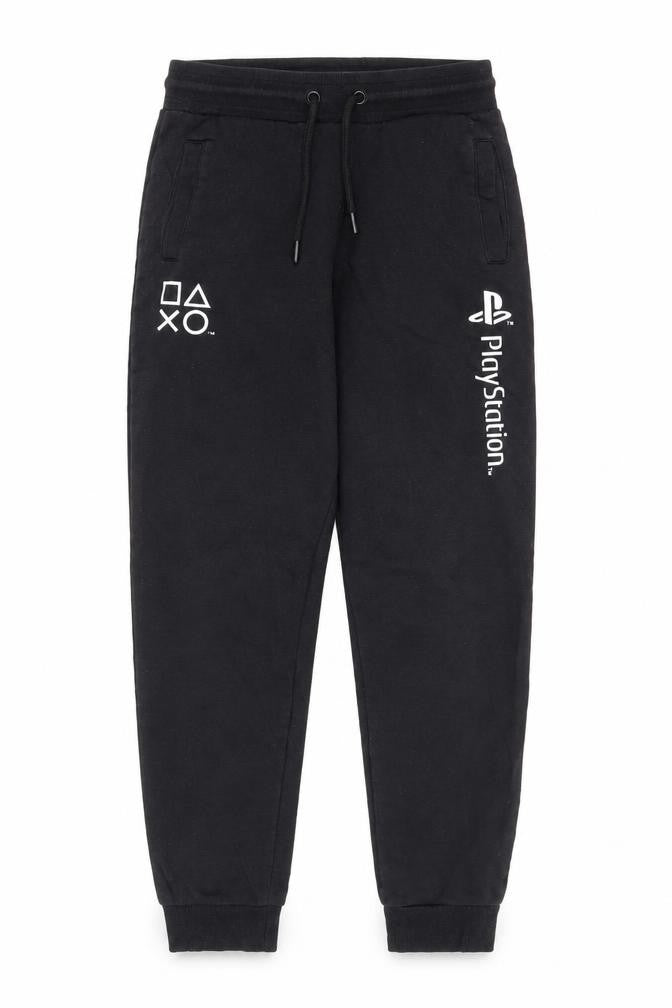 Front view of PlayStation boys’ black jogger trousers 11-12 years