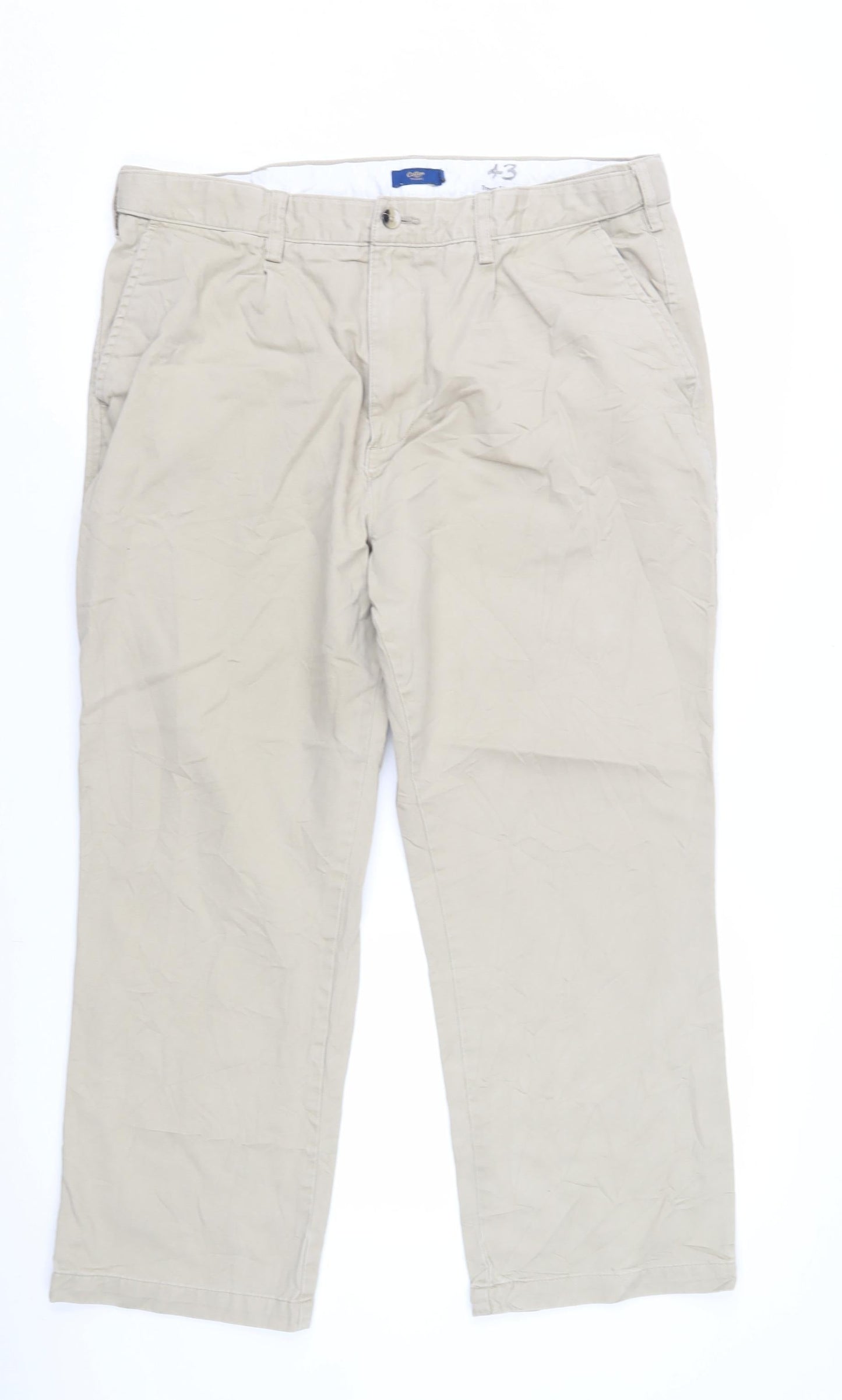 Mens UK Size Unknown Cotton Traders Regular Fit Chino Beige Trousers