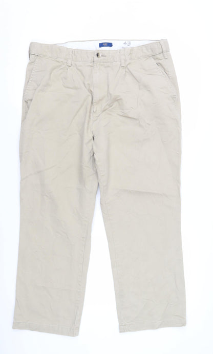 Mens UK Size Unknown Cotton Traders Regular Fit Chino Beige Trousers