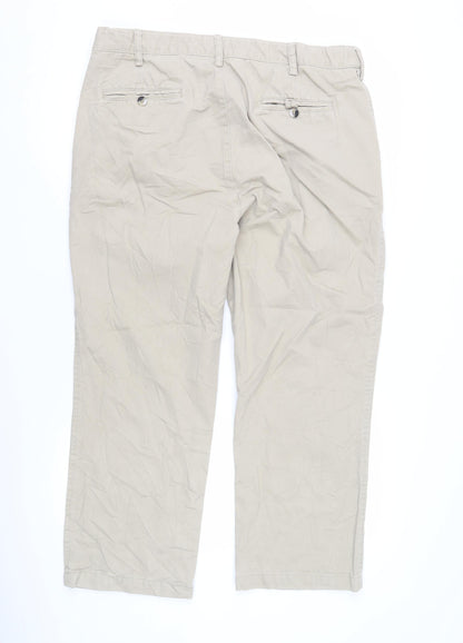 Mens UK Size Unknown Cotton Traders Regular Fit Chino Beige Trousers