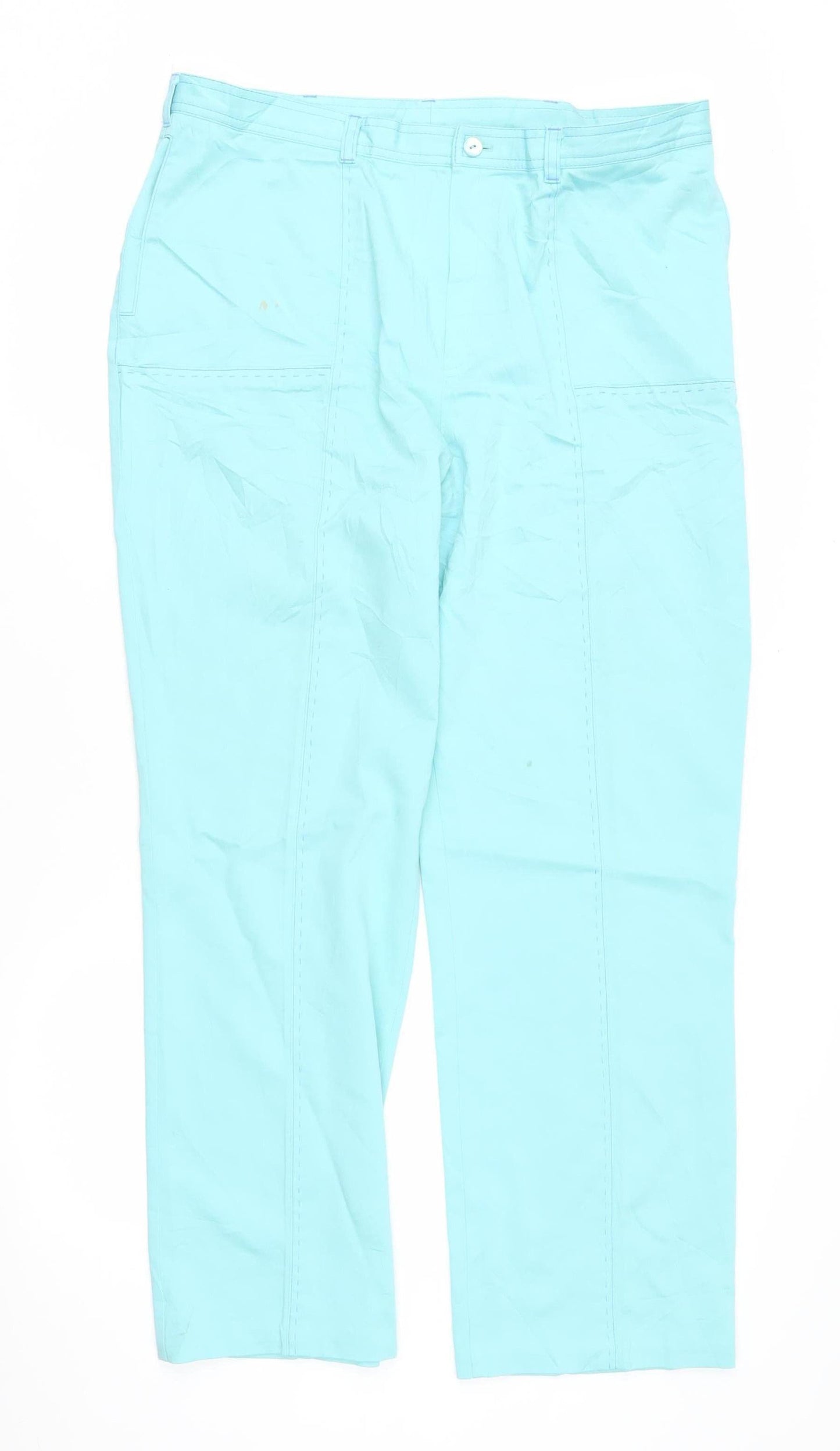 Womens UK Size 18 LUCIA Regular Fit Casual Blue Trousers