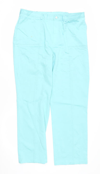 Womens UK Size 18 LUCIA Regular Fit Casual Blue Trousers