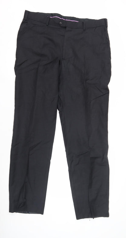 Mens UK Size 38 Charles Tyrwhitt Classic Fit Formal Black Trousers