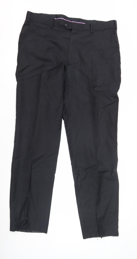 Mens UK Size 38 Charles Tyrwhitt Classic Fit Formal Black Trousers
