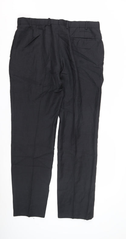 Mens UK Size 38 Charles Tyrwhitt Classic Fit Formal Black Trousers