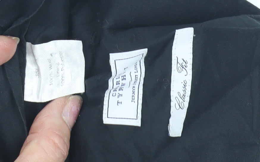 Mens UK Size 38 Charles Tyrwhitt Classic Fit Formal Black Trousers
