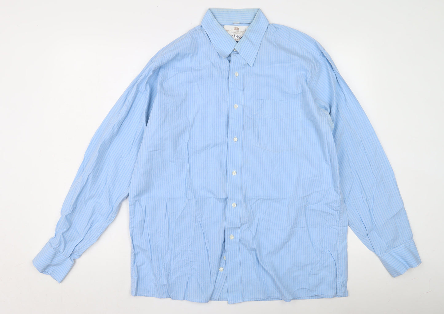 Van Heusen Men’s Blue Striped Long Sleeve Dress Shirt L