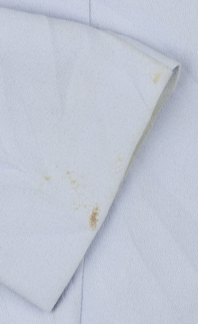 Debut Women's Blue Mid-Length Coat, Size 14, Button Closure