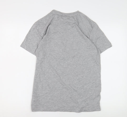 Super Mario Men's Grey M T-Shirt, Cartoon Graphics